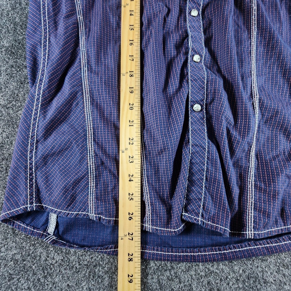 BKE Buckle Slim Fit Pearl Snap‎ Western Shirt Blue/Red Dots Men's Size Medium - Picture 8 of 8